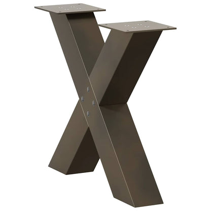 Coffee Table Legs X-Shaped 2 pcs Natural Steel 50x(42-43) cm Steel