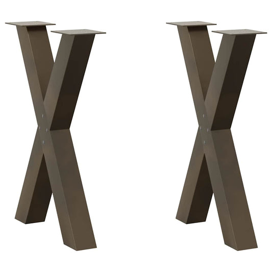 Dining Table Legs X-Shaped 2 pcs Natural Steel 50x(72-73) cm Steel