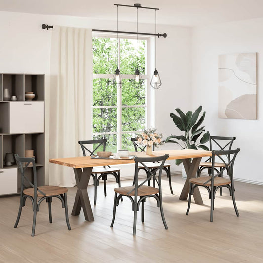 Dining Table Legs X-Shaped 2 pcs Natural Steel 50x(72-73) cm Steel