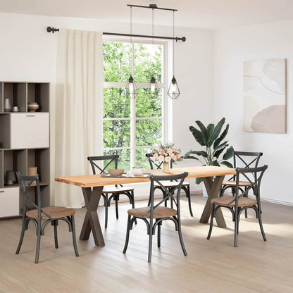 Dining Table Legs X-Shaped 2 pcs Natural Steel 60x(72-73) cm Steel