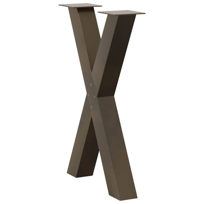 Dining Table Legs X-Shaped 2 pcs Natural Steel 60x(72-73) cm Steel
