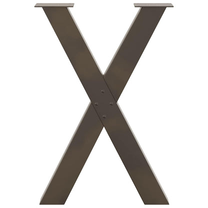 Dining Table Legs X-Shaped 2 pcs Natural Steel 60x(72-73) cm Steel