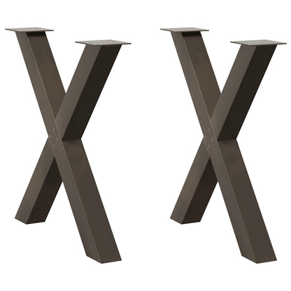 Dining Table Legs X-Shaped 2 pcs Natural Steel 70x(72-73) cm Steel