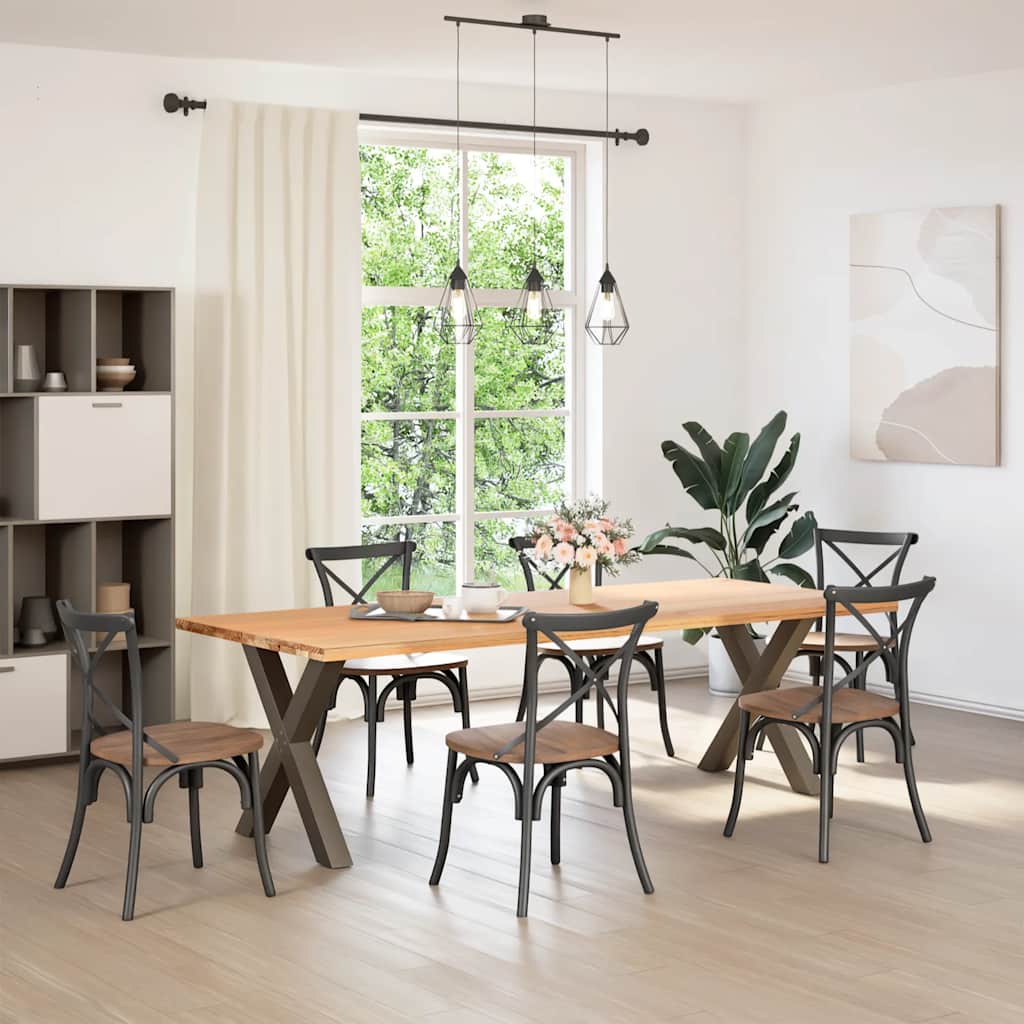 Dining Table Legs X-Shaped 2 pcs Natural Steel 70x(72-73) cm Steel