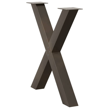 Dining Table Legs X-Shaped 2 pcs Natural Steel 70x(72-73) cm Steel
