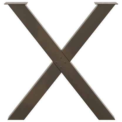 Dining Table Legs X-Shaped 2 pcs Natural Steel 70x(72-73) cm Steel
