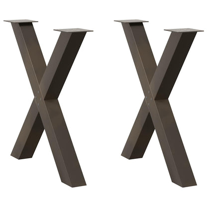 Dining Table Legs X-Shaped 2 pcs Natural Steel 80x(72-73) cm Steel