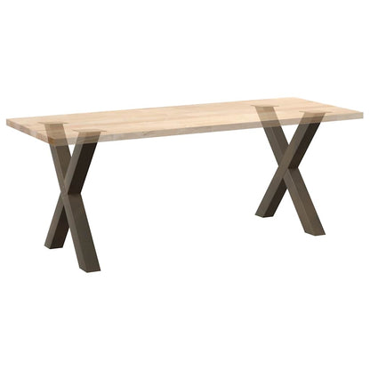 Dining Table Legs X-Shaped 2 pcs Natural Steel 80x(72-73) cm Steel