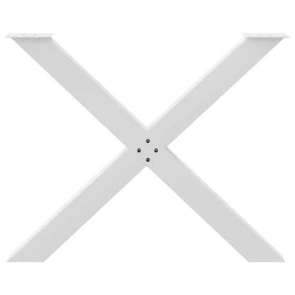 Dining Table Legs X-Shaped 2 pcs White 90x(72-73) cm Steel
