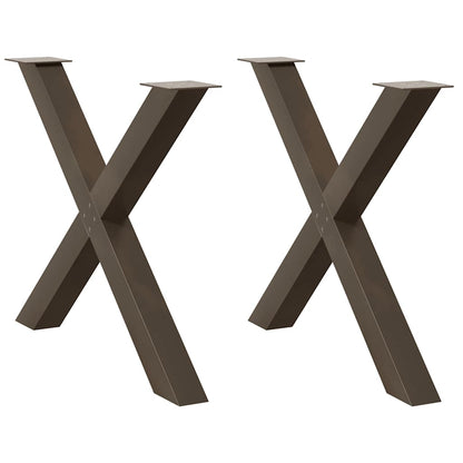 Dining Table Legs X-Shaped 2 pcs Natural Steel 90x(72-73) cm Steel