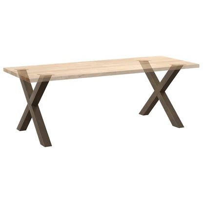 Dining Table Legs X-Shaped 2 pcs Natural Steel 90x(72-73) cm Steel