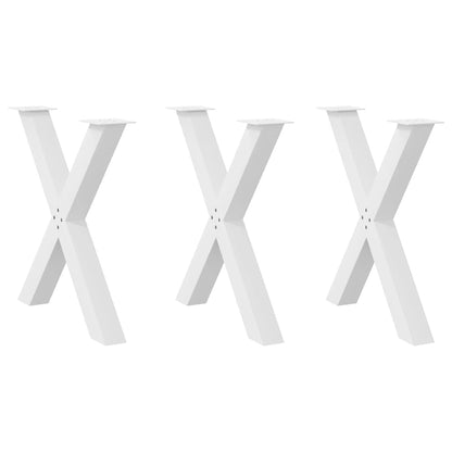 Dining Table Legs X-Shaped 3 pcs White 70x(72-73) cm Steel