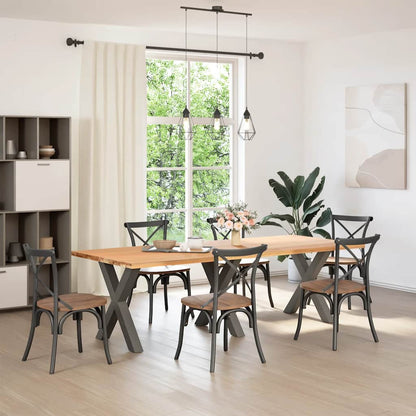 Dining Table Legs X-Shaped 3 pcs Anthracite 70x(72-73) cm Steel