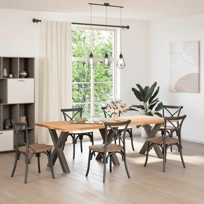 Dining Table Legs X-Shaped 3 pcs Natural Steel 70x(72-73) cm Steel