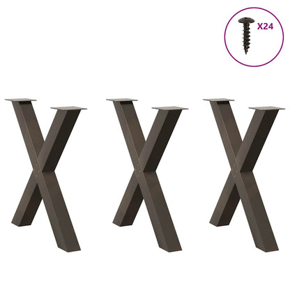 Dining Table Legs X-Shaped 3 pcs Natural Steel 70x(72-73) cm Steel