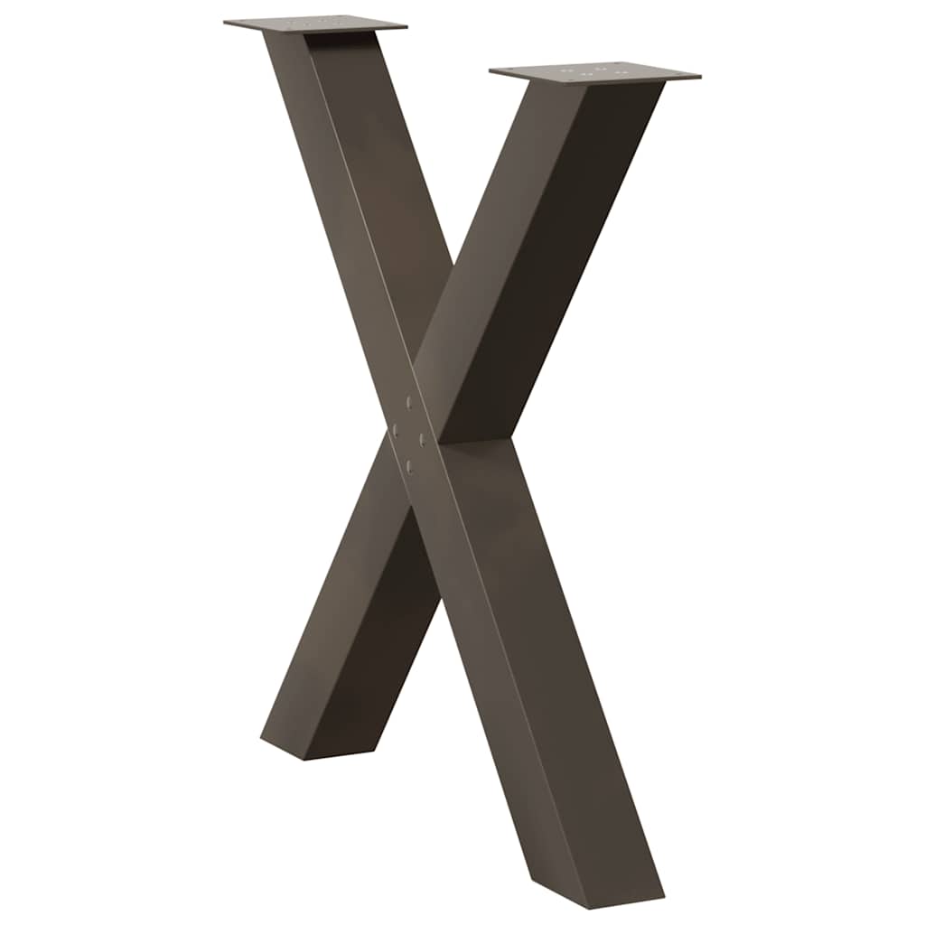 Dining Table Legs X-Shaped 3 pcs Natural Steel 70x(72-73) cm Steel