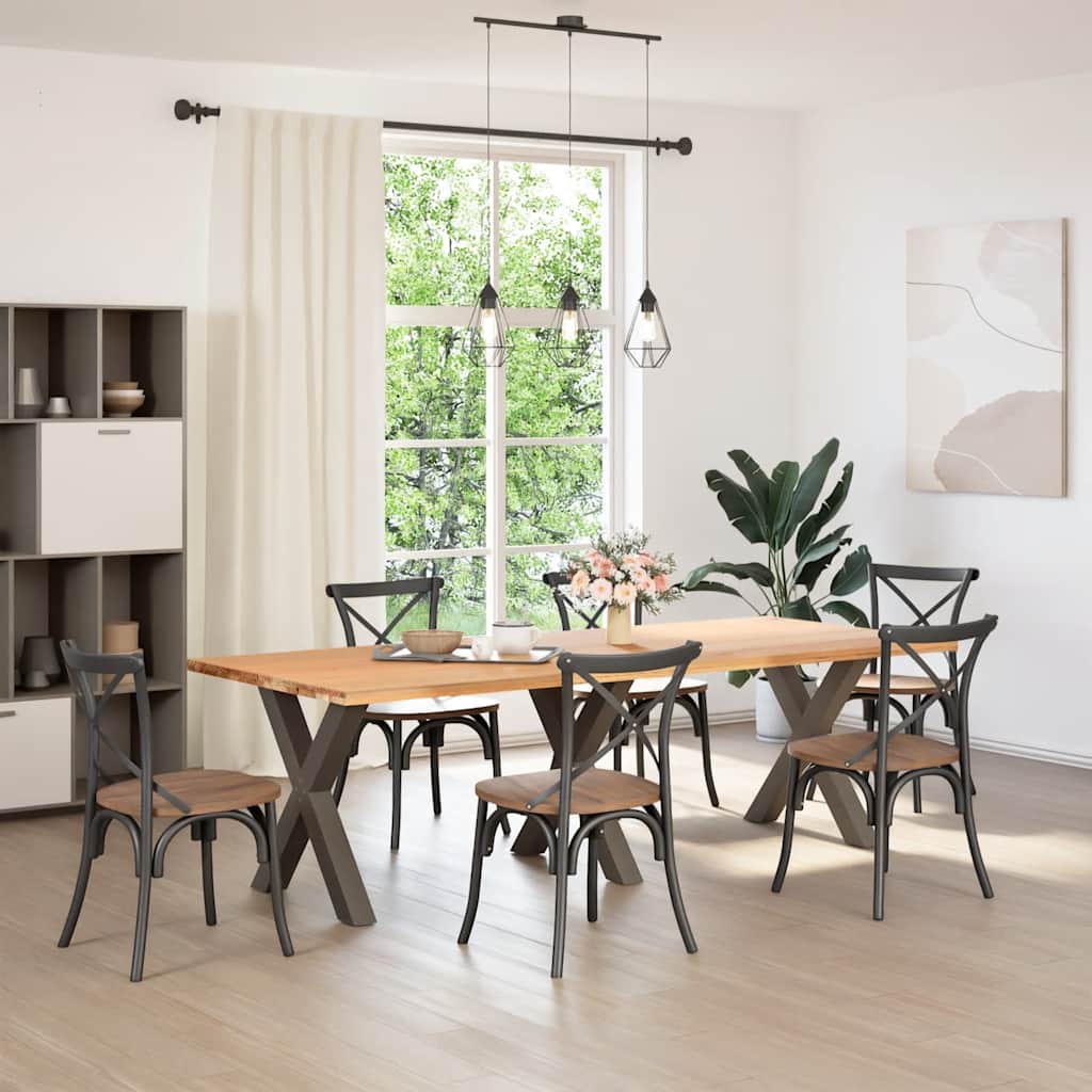 Dining Table Legs X-Shaped 3 pcs Natural Steel 80x(72-73) cm Steel