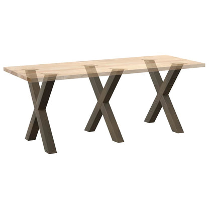 Dining Table Legs X-Shaped 3 pcs Natural Steel 80x(72-73) cm Steel