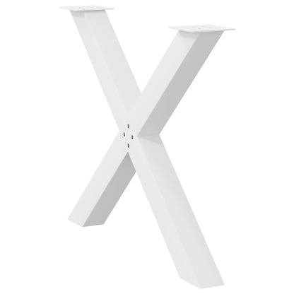 Dining Table Legs X-Shaped 3 pcs White 90x(72-73) cm Steel