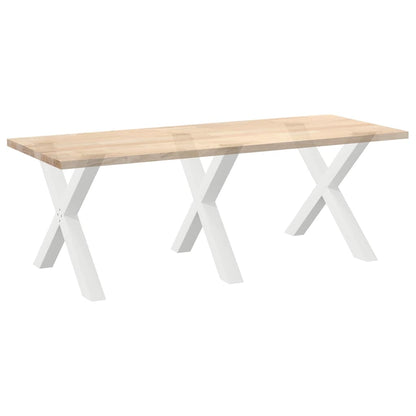 Dining Table Legs X-Shaped 3 pcs White 90x(72-73) cm Steel