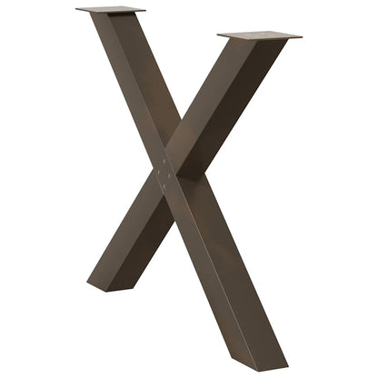 Dining Table Legs X-Shaped 3 pcs Natural Steel 90x(72-73) cm Steel