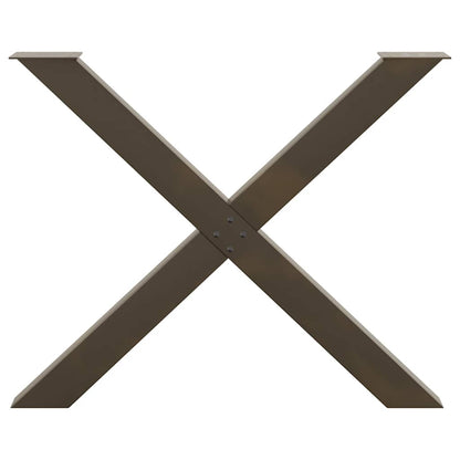 Dining Table Legs X-Shaped 3 pcs Natural Steel 90x(72-73) cm Steel