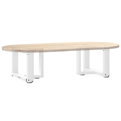 Coffee Table Legs T-Shaped 2 pcs White 50x25x(30-31) cm Steel