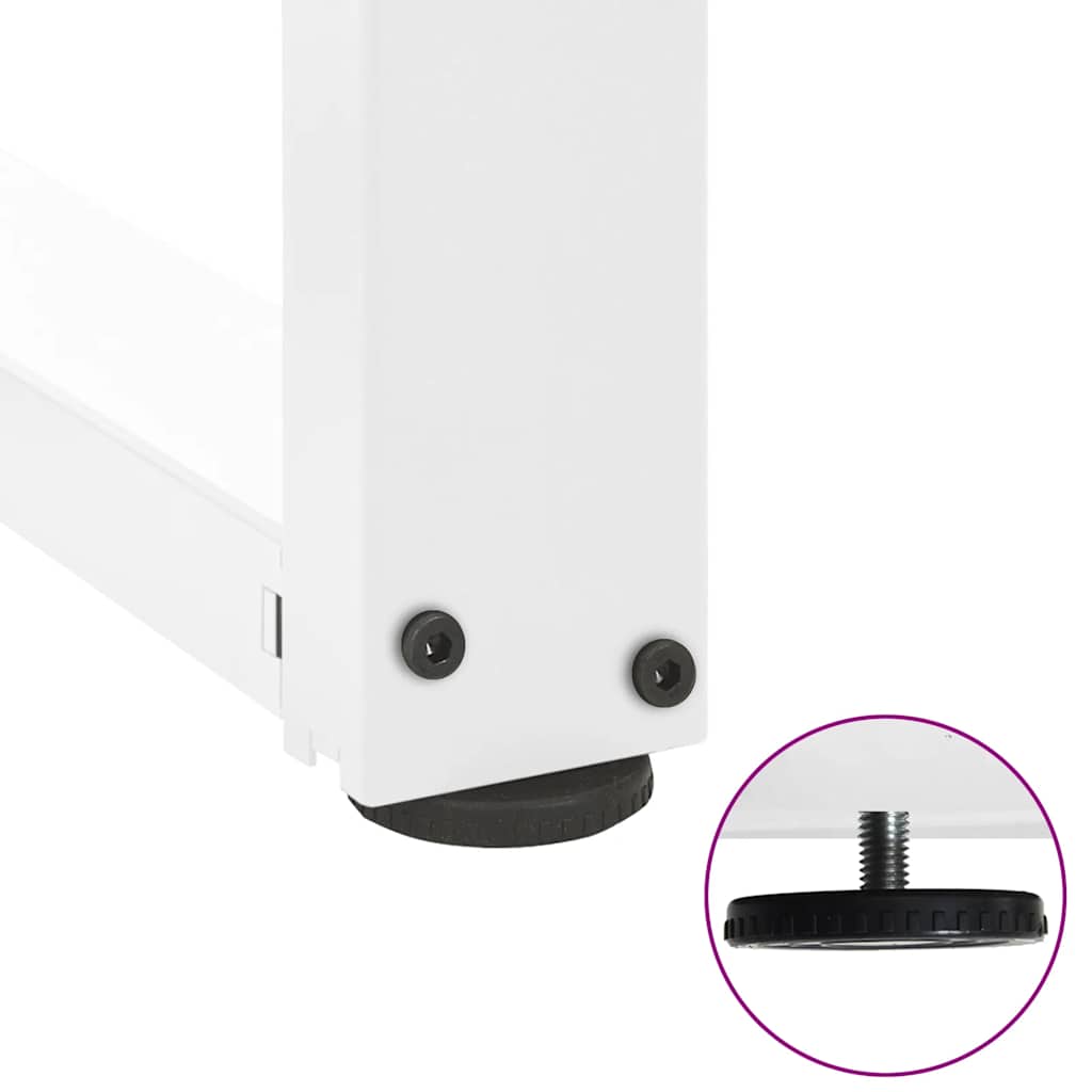 Coffee Table Legs T-Shaped 2 pcs White 60x25x(30-31) cm Steel