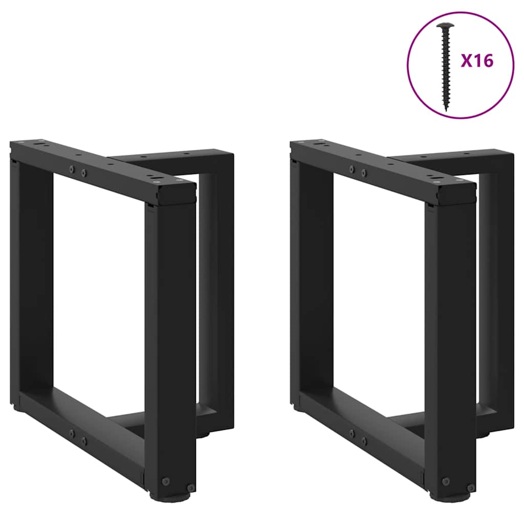 Coffee Table Legs T-Shaped 2 pcs Black 50x25x(42-43) cm Steel