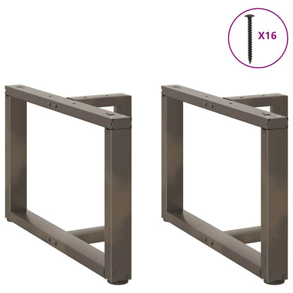 Coffee Table Legs T-Shaped 2 pcs Black 60x25x(42-43) cm Steel