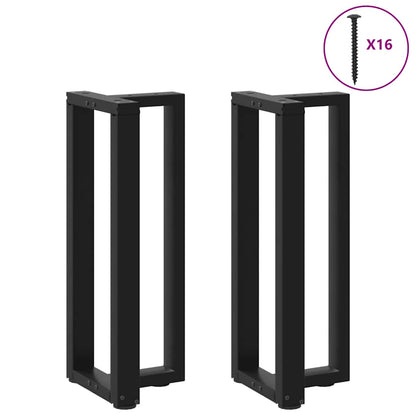 Console Table Legs T-Shaped 2 pcs Black 25x28x(72-73) cm Steel