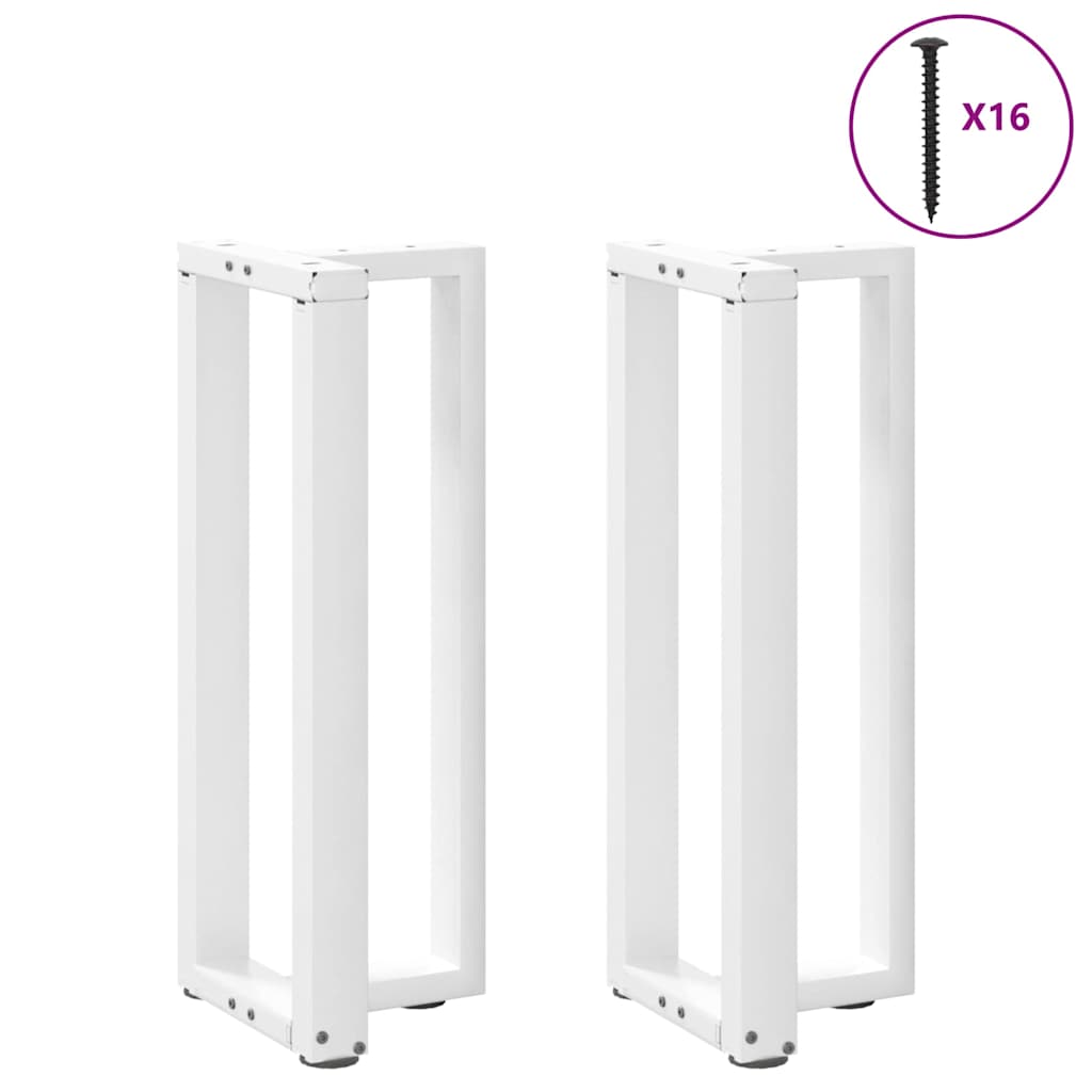 Console Table Legs T-Shaped 2 pcs White 25x28x(72-73) cm Steel