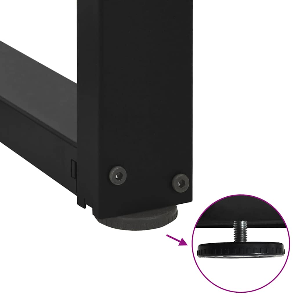 Console Table Legs T-Shaped 2 pcs Black 38x25x(72-73) cm Steel