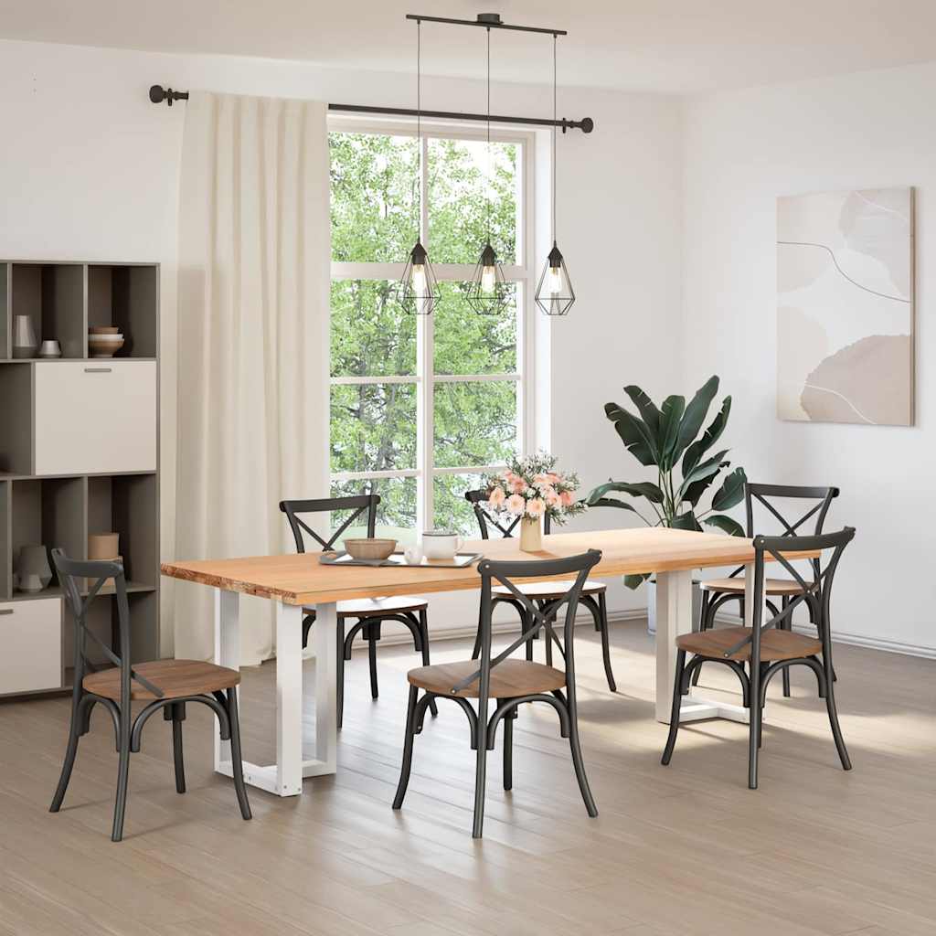 Dining Table Legs T-Shaped 2 pcs White 60x35x(72-73) cm Steel