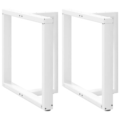 Dining Table Legs T-Shaped 2 pcs White 70x35x(72-73) cm Steel
