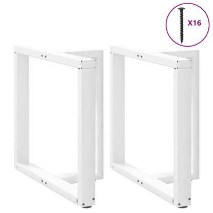 Dining Table Legs T-Shaped 2 pcs White 70x35x(72-73) cm Steel