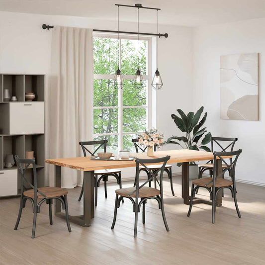 Dining Table Legs T-Shaped 2 pcs Black 70x35x(72-73) cm Steel