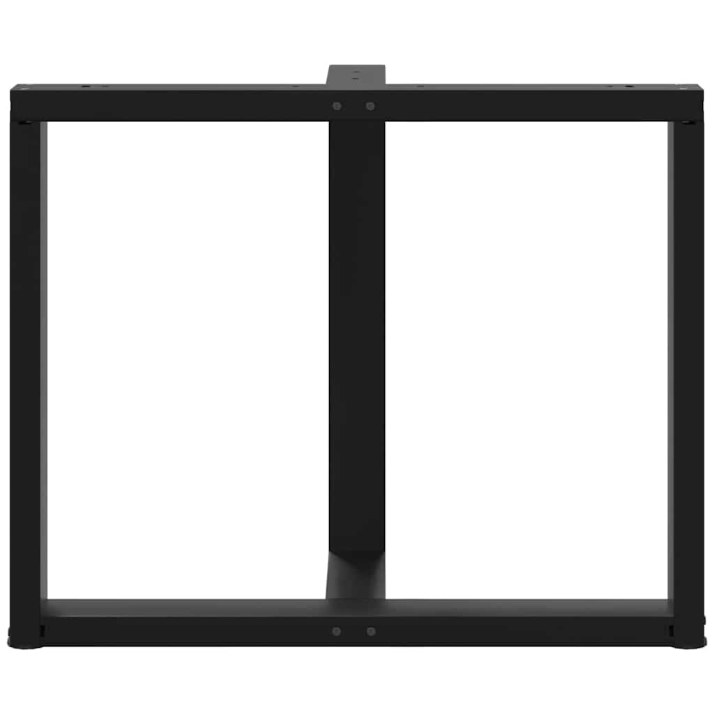Dining Table Legs T-Shaped 2 pcs Black 100x35x(72-73) cm Steel