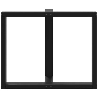 Dining Table Legs T-Shaped 2 pcs Black 100x35x(72-73) cm Steel