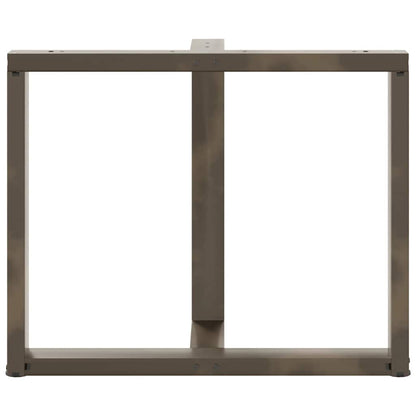 Dining Table Legs T-Shaped 2 pcs Black 100x35x(72-73) cm Steel