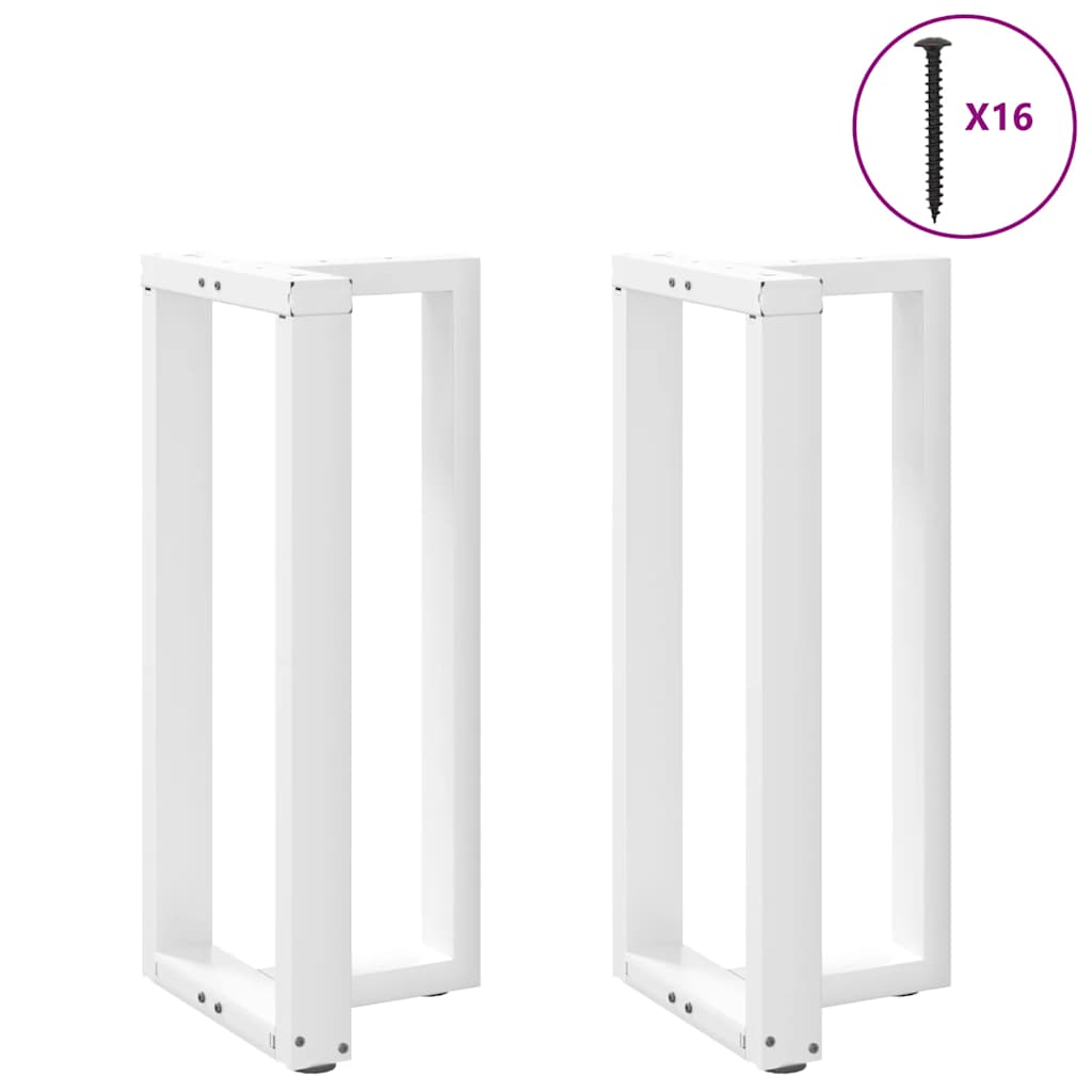 Bar Table Legs T-Shaped 2 pcs White 40x35x(90-91) cm Steel