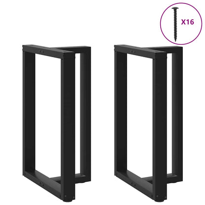 Bar Table Legs T-Shaped 2 pcs Black 60x35x(90-91) cm Steel