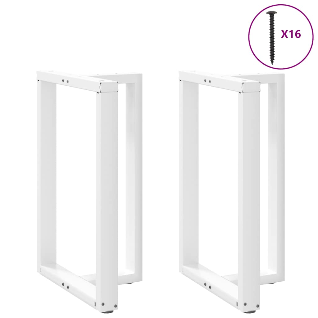 Bar Table Legs T-Shaped 2 pcs White 60x35x(90-91) cm Steel