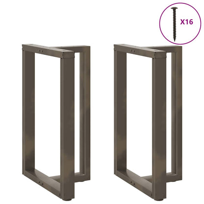 Bar Table Legs T-Shaped 2 pcs Black 60x35x(90-91) cm Steel