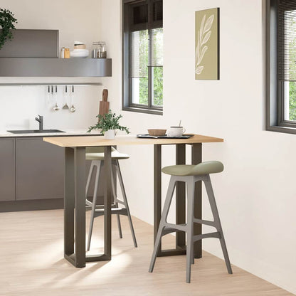 Bar Table Legs T-Shaped 2 pcs Black 50x35x(100-101) cm Steel