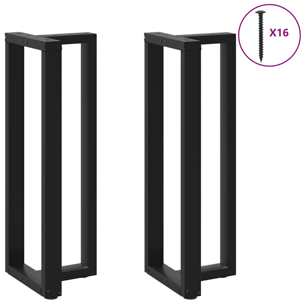 Bar Table Legs T-Shaped 2 pcs Black 40x35x(110-111) cm Steel