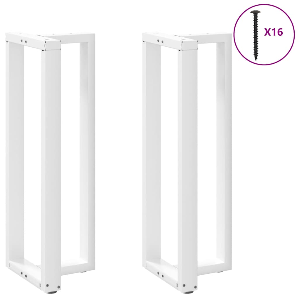 Bar Table Legs T-Shaped 2 pcs White 40x35x(110-111) cm Steel