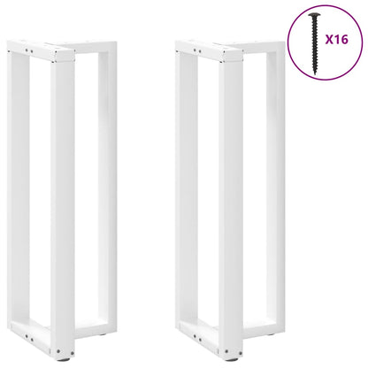 Bar Table Legs T-Shaped 2 pcs White 40x35x(110-111) cm Steel