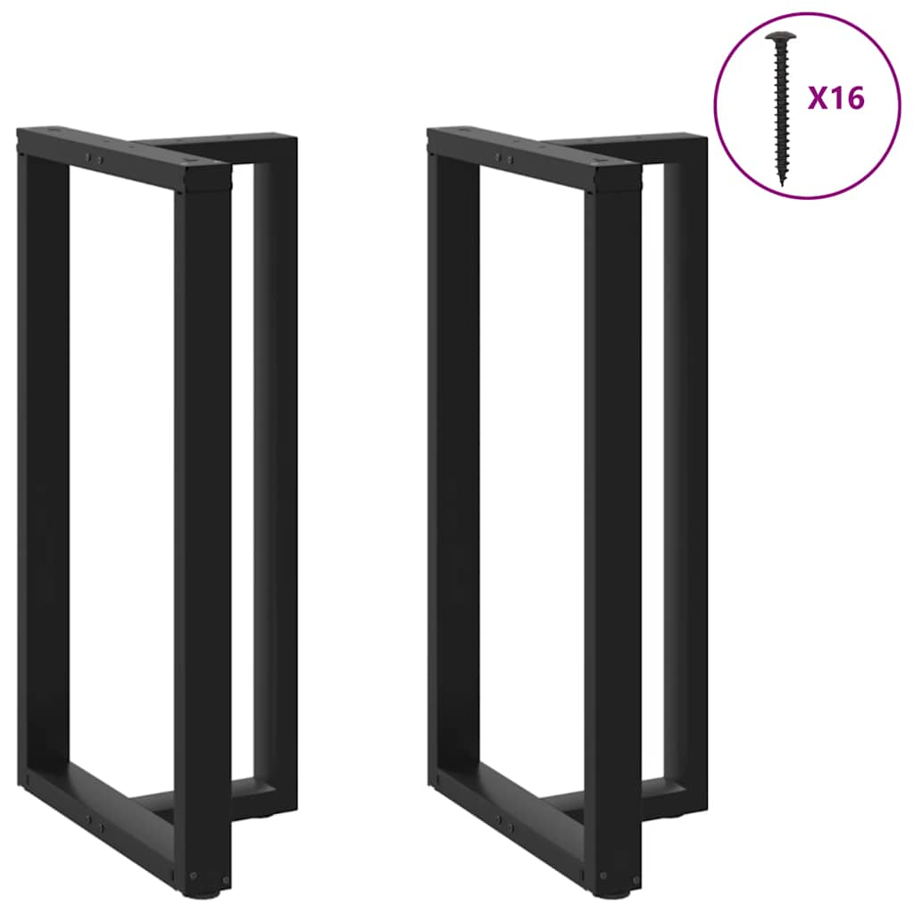 Bar Table Legs T-Shaped 2 pcs Black 60x35x(110-111) cm Steel