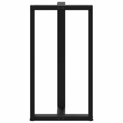 Bar Table Legs T-Shaped 2 pcs Black 60x35x(110-111) cm Steel